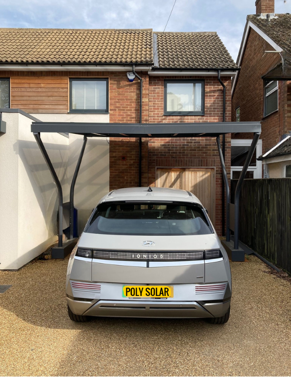 AC - Transparent Solar Glass Domestic Carport with EV charging point